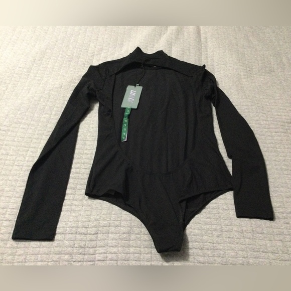 Kirin Peggy Gou Jersey Open Back Long Sleeve Bodysuit Black - Picture 6 of 12